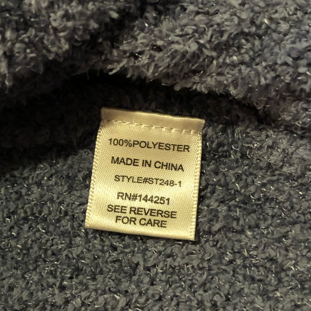 Sincerely Jules Steel Blue Chenille Collared Crop Sweater - Picture 5 of 6